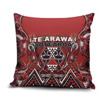 Aotearoa Te Arawa Pillow Cover Maori Tribal Dark Red Paua Shell Pattern DT05 Red - Polynesian Pride