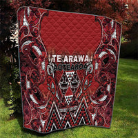 Aotearoa Te Arawa Quilt Maori Tribal Dark Red Paua Shell Pattern DT05 - Polynesian Pride