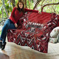Aotearoa Te Arawa Quilt Maori Tribal Dark Red Paua Shell Pattern DT05 - Polynesian Pride