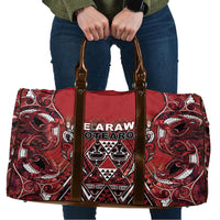 Aotearoa Te Arawa Travel Bag Maori Tribal Dark Red Paua Shell Pattern DT05 Red - Polynesian Pride