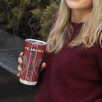 Aotearoa Te Arawa Tumbler Cup Maori Tribal Dark Red Paua Shell Pattern DT05 - Polynesian Pride