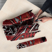 Aotearoa Te Arawa Umbrella Maori Tribal Dark Red Paua Shell Pattern DT05 - Polynesian Pride