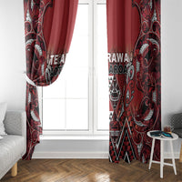 Aotearoa Te Arawa Window Curtain Maori Tribal Dark Red Paua Shell Pattern DT05 - Polynesian Pride