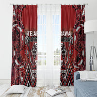 Aotearoa Te Arawa Window Curtain Maori Tribal Dark Red Paua Shell Pattern DT05 - Polynesian Pride