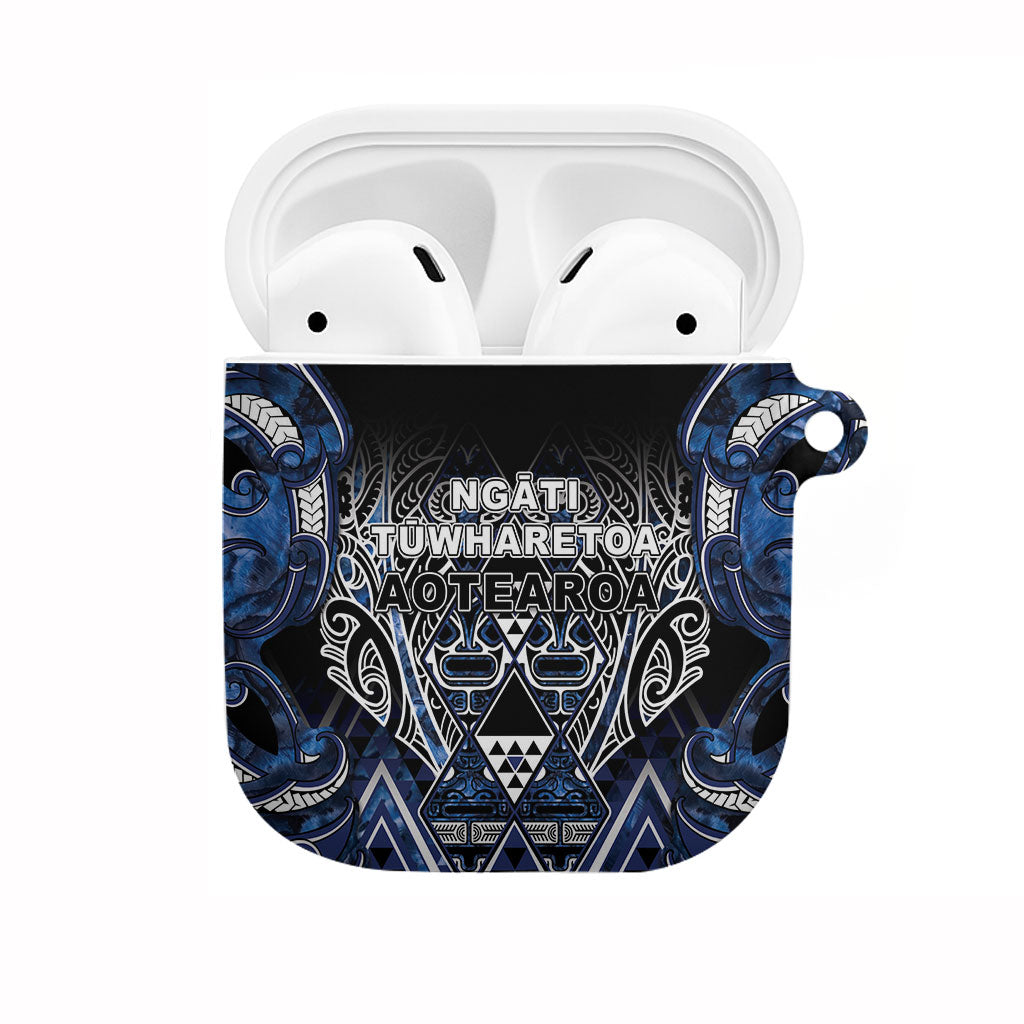 Aotearoa Tuwharetoa AirPods Case Maori Tribal Navy Paua Shell Pattern DT05 Navy - Polynesian Pride