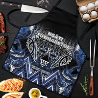 Aotearoa Tuwharetoa Apron Maori Tribal Navy Paua Shell Pattern DT05 Navy - Polynesian Pride