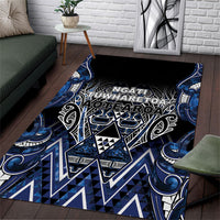 Aotearoa Tuwharetoa Area Rug Maori Tribal Navy Paua Shell Pattern DT05 Navy - Polynesian Pride