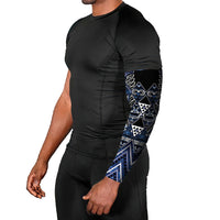 Aotearoa Tuwharetoa Arm Sleeves Maori Tribal Navy Paua Shell Pattern DT05 - Polynesian Pride