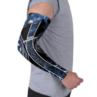 Aotearoa Tuwharetoa Arm Sleeves Maori Tribal Navy Paua Shell Pattern DT05 - Polynesian Pride
