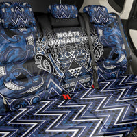 Aotearoa Tuwharetoa Back Car Seat Cover Maori Tribal Navy Paua Shell Pattern DT05 - Polynesian Pride