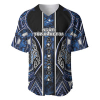 Aotearoa Tuwharetoa Baseball Jersey Maori Tribal Navy Paua Shell Pattern DT05 Navy - Polynesian Pride
