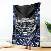 Aotearoa Tuwharetoa Blanket Maori Tribal Navy Paua Shell Pattern DT05 - Polynesian Pride