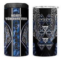 Aotearoa Tuwharetoa 4 in 1 Can Cooler Tumbler Maori Tribal Navy Paua Shell Pattern DT05 One Size: 16 oz Navy - Polynesian Pride