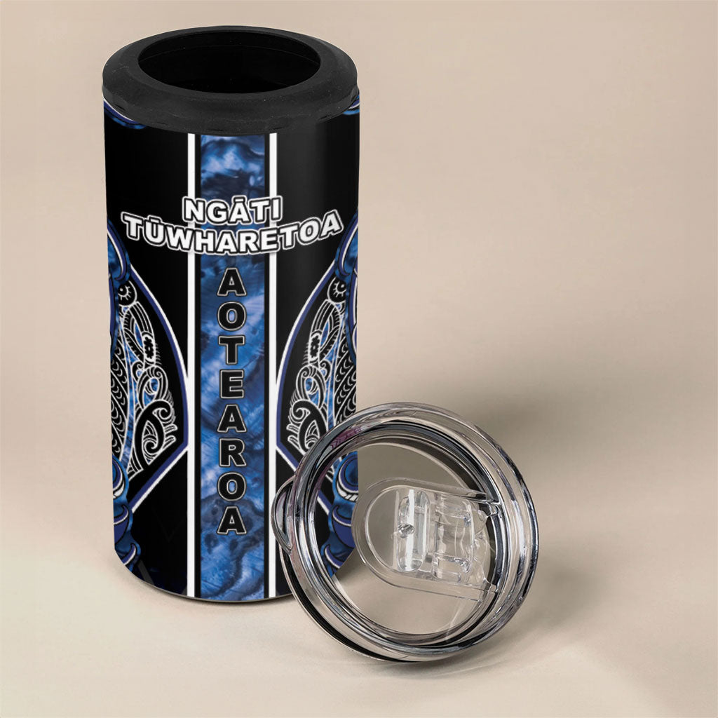 Aotearoa Tuwharetoa 4 in 1 Can Cooler Tumbler Maori Tribal Navy Paua Shell Pattern DT05 - Polynesian Pride