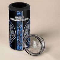 Aotearoa Tuwharetoa 4 in 1 Can Cooler Tumbler Maori Tribal Navy Paua Shell Pattern DT05 - Polynesian Pride