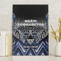 Aotearoa Tuwharetoa Canvas Wall Art Maori Tribal Navy Paua Shell Pattern DT05 Without Frame Navy - Polynesian Pride