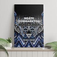 Aotearoa Tuwharetoa Canvas Wall Art Maori Tribal Navy Paua Shell Pattern DT05 - Polynesian Pride