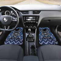 Aotearoa Tuwharetoa Car Mats Maori Tribal Navy Paua Shell Pattern DT05 Set 2pcs - Front Navy - Polynesian Pride