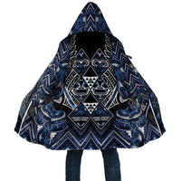 Aotearoa Tuwharetoa Cloak Maori Tribal Navy Paua Shell Pattern DT05 Unisex Navy - Polynesian Pride