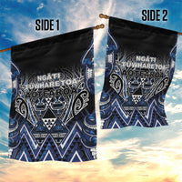Aotearoa Tuwharetoa Garden Flag Maori Tribal Navy Paua Shell Pattern DT05 - Polynesian Pride