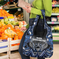 Aotearoa Tuwharetoa Grocery Bag Maori Tribal Navy Paua Shell Pattern DT05 - Polynesian Pride