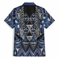 Aotearoa Tuwharetoa Hawaiian Shirt Maori Tribal Navy Paua Shell Pattern DT05 - Polynesian Pride