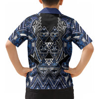 Aotearoa Tuwharetoa Hawaiian Shirt Maori Tribal Navy Paua Shell Pattern DT05 - Polynesian Pride