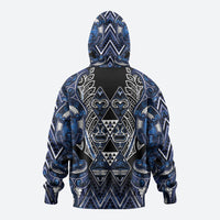 Aotearoa Tuwharetoa Hoodie Maori Tribal Navy Paua Shell Pattern DT05 - Polynesian Pride