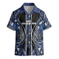 Aotearoa Tuwharetoa Kid Hawaiian Shirt Maori Tribal Navy Paua Shell Pattern DT05 - Polynesian Pride