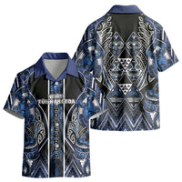 Aotearoa Tuwharetoa Kid Hawaiian Shirt Maori Tribal Navy Paua Shell Pattern DT05 - Polynesian Pride