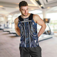 Aotearoa Tuwharetoa Men Tank Top Maori Tribal Navy Paua Shell Pattern DT05 Navy - Polynesian Pride
