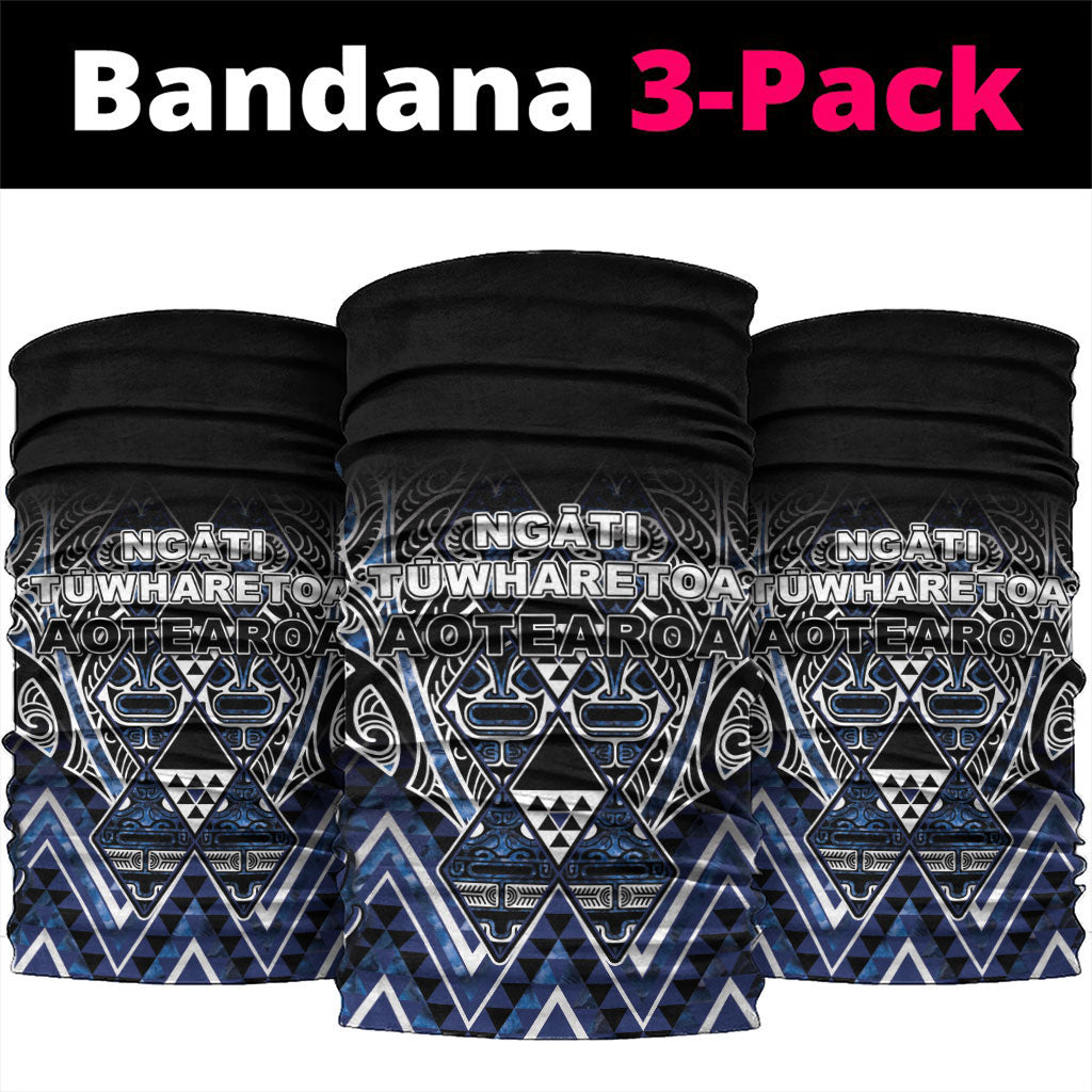 Aotearoa Tuwharetoa Neck Gaiter Maori Tribal Navy Paua Shell Pattern DT05 package One Size: 25*50cm Navy - Polynesian Pride