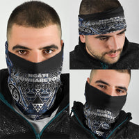 Aotearoa Tuwharetoa Neck Gaiter Maori Tribal Navy Paua Shell Pattern DT05 - Polynesian Pride