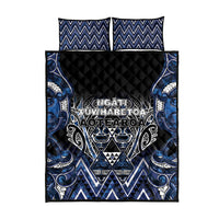 Aotearoa Tuwharetoa Quilt Bed Set Maori Tribal Navy Paua Shell Pattern DT05 - Polynesian Pride