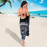 Aotearoa Tuwharetoa Sarong Maori Tribal Navy Paua Shell Pattern DT05 - Polynesian Pride