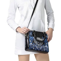 Aotearoa Tuwharetoa Shoulder Handbag Maori Tribal Navy Paua Shell Pattern DT05 - Polynesian Pride
