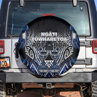 Aotearoa Tuwharetoa Spare Tire Cover Maori Tribal Navy Paua Shell Pattern DT05 Navy - Polynesian Pride