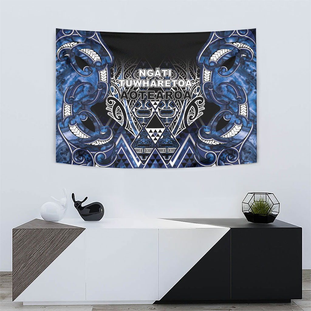 Aotearoa Tuwharetoa Tapestry Maori Tribal Navy Paua Shell Pattern DT05 - Polynesian Pride