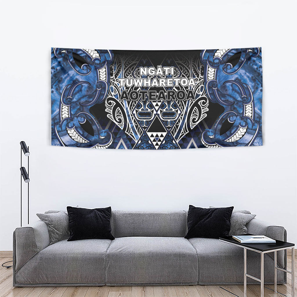 Aotearoa Tuwharetoa Tapestry Maori Tribal Navy Paua Shell Pattern DT05 - Polynesian Pride