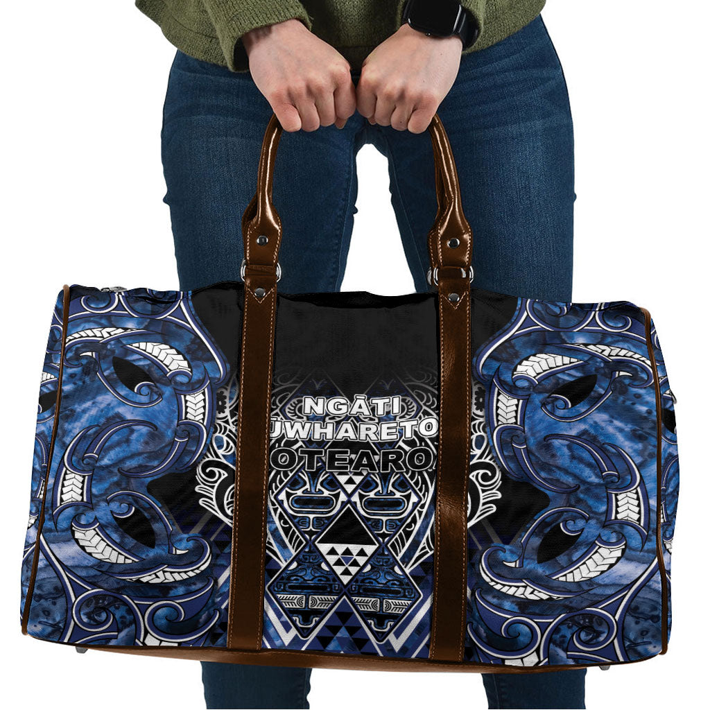 Aotearoa Tuwharetoa Travel Bag Maori Tribal Navy Paua Shell Pattern DT05 Navy - Polynesian Pride