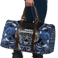 Aotearoa Tuwharetoa Travel Bag Maori Tribal Navy Paua Shell Pattern DT05 - Polynesian Pride