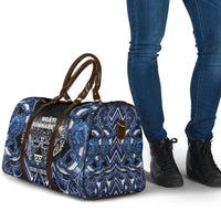 Aotearoa Tuwharetoa Travel Bag Maori Tribal Navy Paua Shell Pattern DT05 - Polynesian Pride