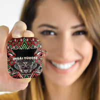 Aotearoa Ngai Tuhoe AirPods Case Maori Tribal Red And Green Paua Shell Pattern DT05 - Polynesian Pride