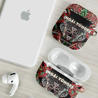 Aotearoa Ngai Tuhoe AirPods Case Maori Tribal Red And Green Paua Shell Pattern DT05 - Polynesian Pride