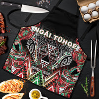Aotearoa Ngai Tuhoe Apron Maori Tribal Red And Green Paua Shell Pattern DT05 Red - Polynesian Pride