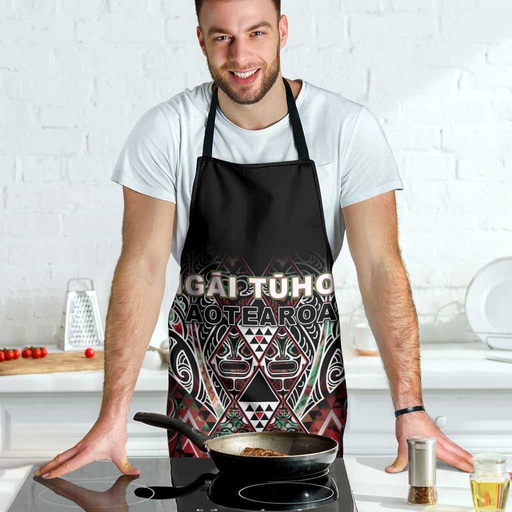 Aotearoa Ngai Tuhoe Apron Maori Tribal Red And Green Paua Shell Pattern DT05 - Polynesian Pride
