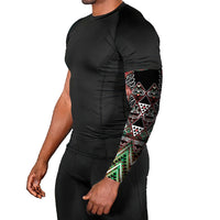 Aotearoa Ngai Tuhoe Arm Sleeves Maori Tribal Red And Green Paua Shell Pattern DT05 - Polynesian Pride