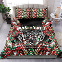 Aotearoa Ngai Tuhoe Bedding Set Maori Tribal Red And Green Paua Shell Pattern DT05 - Polynesian Pride