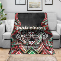 Aotearoa Ngai Tuhoe Blanket Maori Tribal Red And Green Paua Shell Pattern DT05 - Polynesian Pride