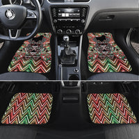 Aotearoa Ngai Tuhoe Car Mats Maori Tribal Red And Green Paua Shell Pattern DT05 Set 4pcs Red - Polynesian Pride